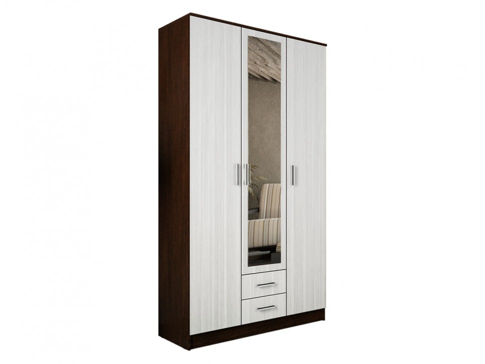 Распашной шкаф Эко Трио с зеркалом