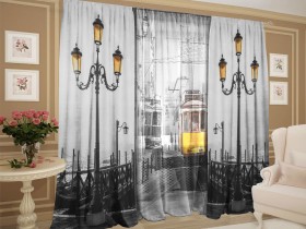 Комплект штор с тюлем Городской трамвай