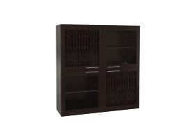 Шкаф-витрина Полка 4-х дверная (2 стеклодвери) Парма Люкс