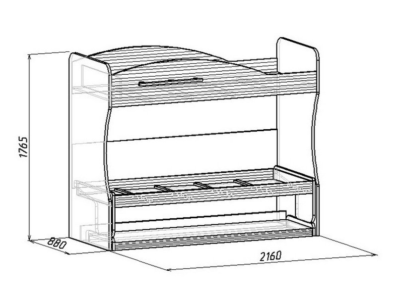 Калейдоскоп (молодежная) Кровать-Трансформер 2