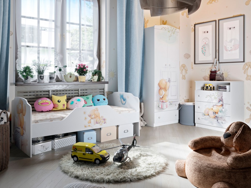 Детский комод Тедди ТД-294.04.03 Комод комбинированный / 	Тедди ТД-294.04.03 Комод комбинированный + Тедди ТД-294.04.11 Стол пеленальный