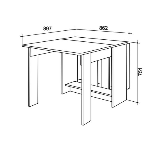 Узкий стол-книжка раздвижной Исория
