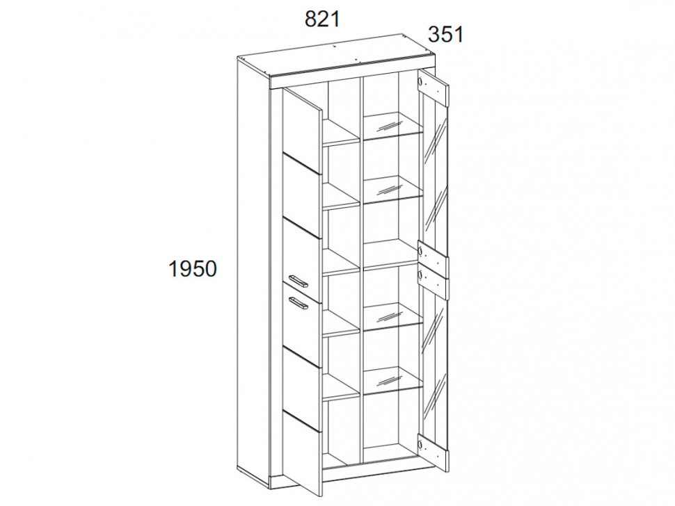 Шкаф-витрина Оскар