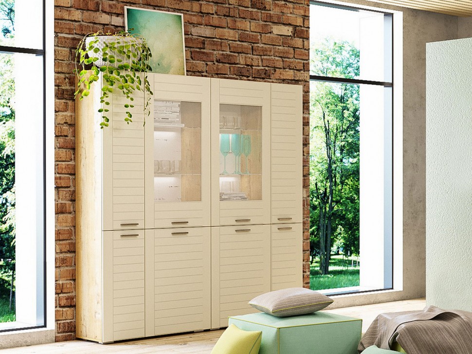 Шкаф-витрина Шкаф комбинированный Ливорно 011.48