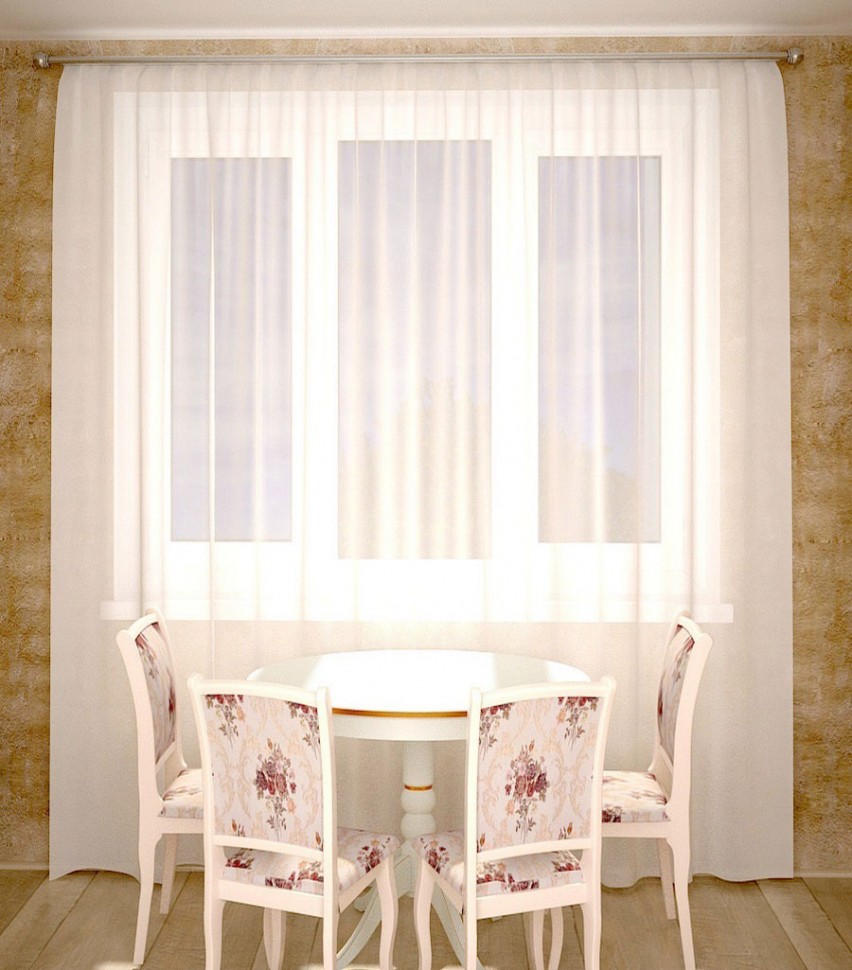 Тюль Вуаль Авиньон белый без утяжелителя