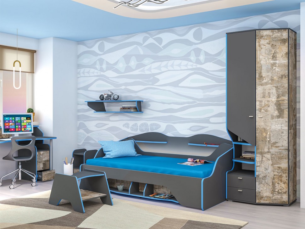 Детский шкаф Шкаф 2-х створчатый Индиго 10.19