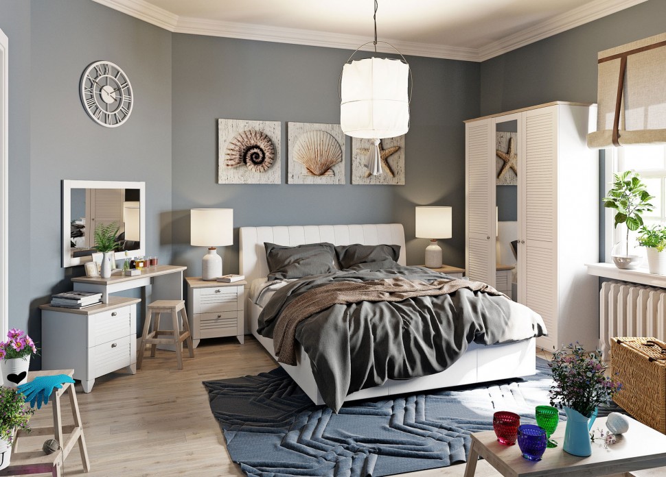 Распашной шкаф Шкаф 1 дв Ривьера с зеркалом