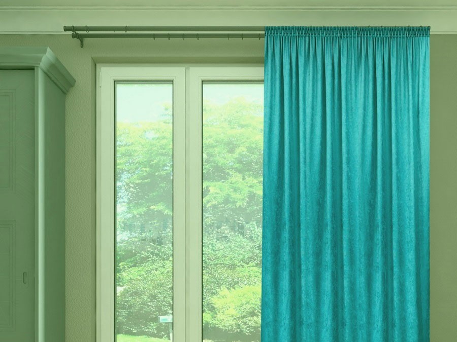 Штора Канвас бирюзовый