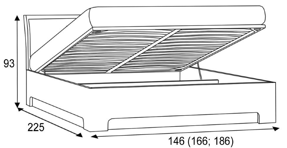 Кровать с подъемным механизмом Парма Люкс ПМ