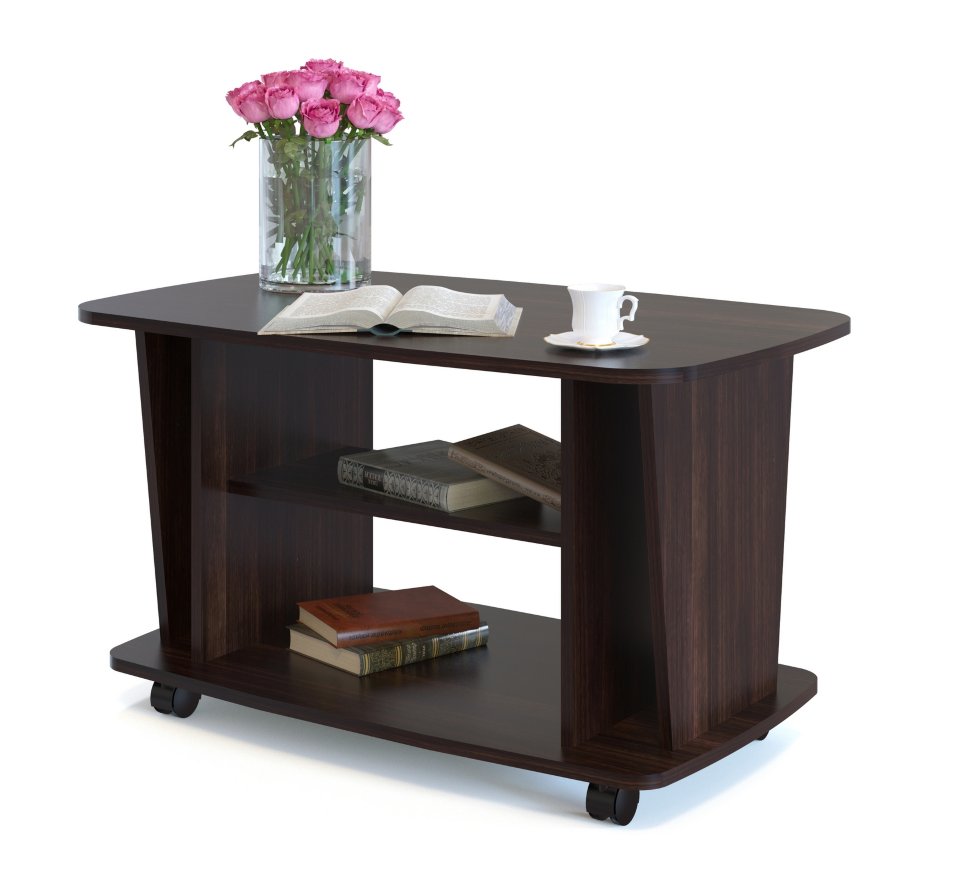 Узкий журнальный столик на колесах Альвито