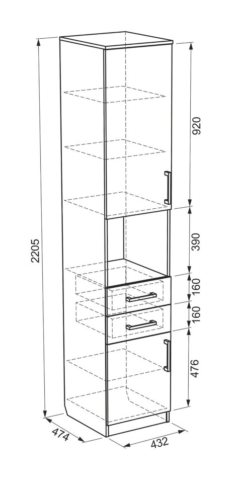 Стеллаж Колледж Шкаф комбинированный (Малый)