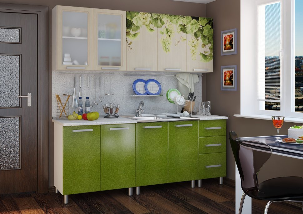 Прямой кухонный гарнитур Лоза Люкс 200 см