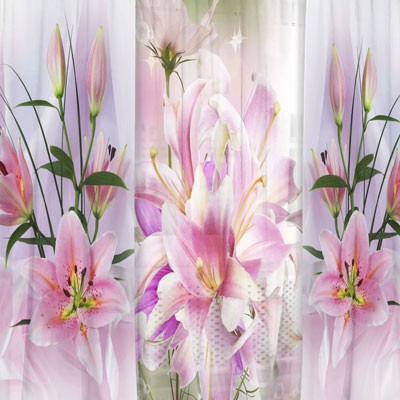 Комплект штор с тюлем Веточка нежности в поэзии