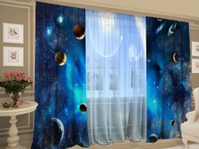 Комплект штор с тюлем Виртуальная реальность